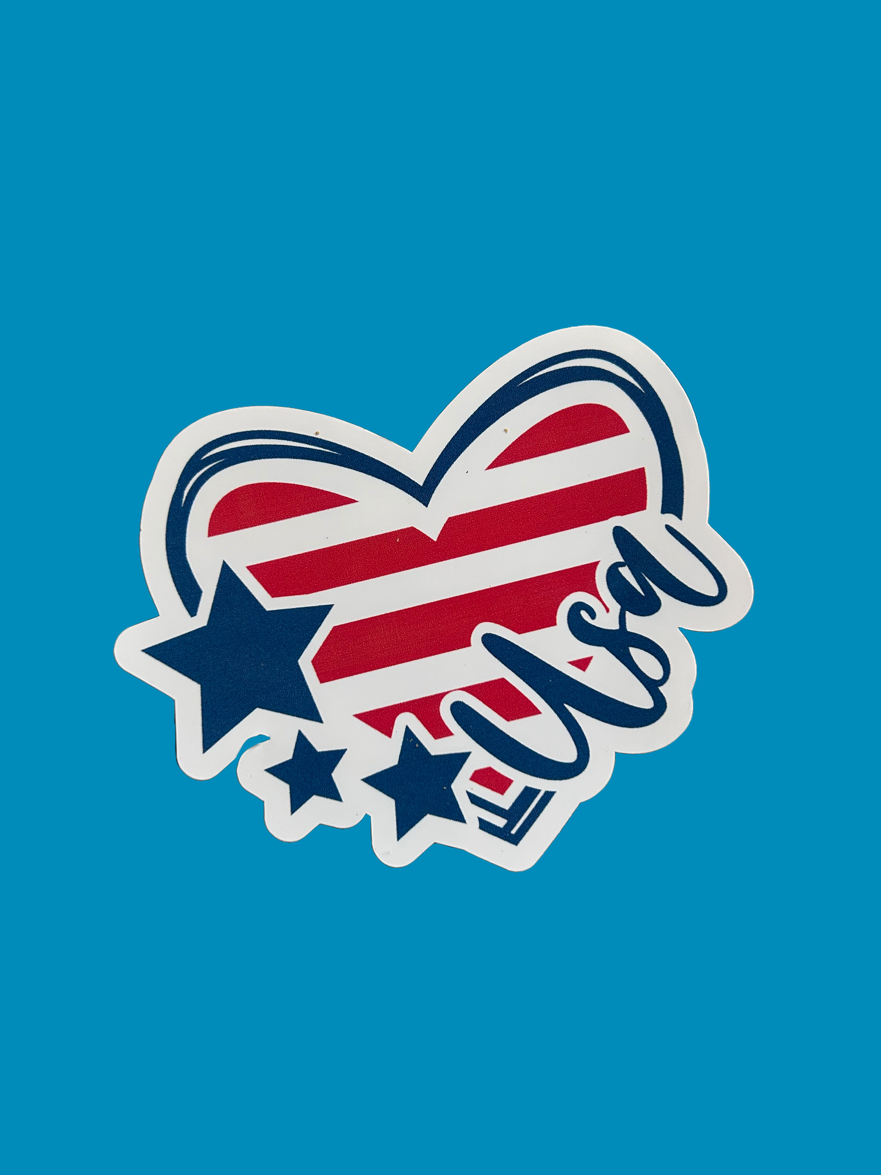 4th of July USA Heart Sticker