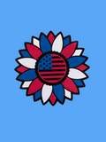 4th of July Patriotic Flower Sticker – Black Outline