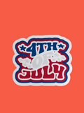 4th of July with Stars Sticker