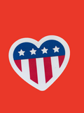 American Flag Heart Sticker – White Outline